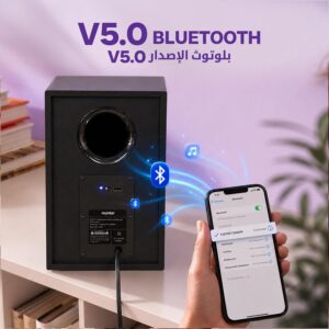 FASTER T2000W Theater Pro Sound Bar Speaker, 2.1CH Dolby 160W Audio, BT 5.0 | Home Theater Portable Speaker TV-ARC, PC, USB, AUX, OPT. Bluetooth Soundbar Dolby Audio Digital Plus Wireless Subwoofer - Image 5