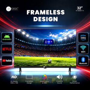 AFRA 32 Inch HD Smart LED TV with Android 14, Netflix, Dolby Atmos | Frameless A+ DLED panel with YouTube, Prime Video, Bluetooth 5.0, Wi-Fi 6 compatibility, HDMI and USB - Image 2