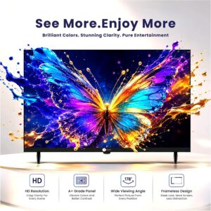 AFRA 32 Inch HD Smart LED TV with Android 14, Netflix, Dolby Atmos | Frameless A+ DLED panel with YouTube, Prime Video, Bluetooth 5.0, Wi-Fi 6 compatibility, HDMI and USB - Image 3