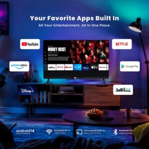 AFRA 32 Inch HD Smart LED TV with Android 14, Netflix, Dolby Atmos | Frameless A+ DLED panel with YouTube, Prime Video, Bluetooth 5.0, Wi-Fi 6 compatibility, HDMI and USB - Image 4