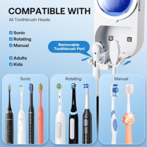 Bitvae Upgraded Tooth Brush Holder for Bathroom 2.0, Infrared Sensing Toothbrush Cleaner, Wall-Mounted for Most Size Toothbrushes, Air Drying, LED Smart Screen, White Gold Trim - Image 6