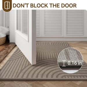 Front Door Mat 17''x30'', Absorbent Dirt Resist Washable Non Slip Low-Profile Indoor Doormat, Easy Clean Welcome Entryway Door Mats, Brown - Image 5