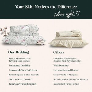 100% Cotton Printed Percale Cooling Bed Sheet Set - King Size, Botanique | 16” Deep Pocket Breathable Bedding for Hot Sleepers – Crisp Hotel Quality, Oeko-TEX Certified Sheets - Image 3