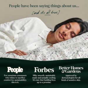 100% Cotton Printed Percale Cooling Bed Sheet Set - King Size, Botanique | 16” Deep Pocket Breathable Bedding for Hot Sleepers – Crisp Hotel Quality, Oeko-TEX Certified Sheets - Image 5