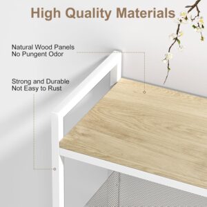 Refrze Shoe Rack for Front Door Entrance, 4 Tier Height-Adjustable Metal Shoe Rack, Sturdy Wooden Top and Tiltable Steel Frame Heavy Duty Shoe Organizer for Bathroom,Bedroom,Kitchen, Include Hook - Image 5