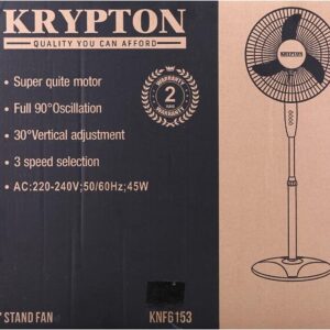 Krypton 3 speed control stand fan,black-KNF6153 - Image 8