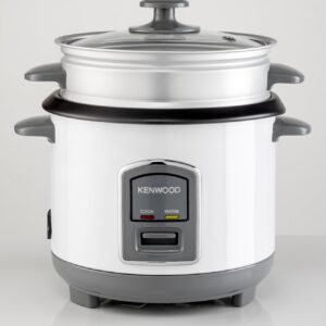 KENWOOD 2-in-1 Rice Cooker 1.0L 5-Cups Rice with Food Steamer Basket, Non-Stick Cooking Pot, Tampered Glass Lid, Warm/Cook Lights, Spatula Holder, Detachable Cord RCM10.000WH White - Image 5