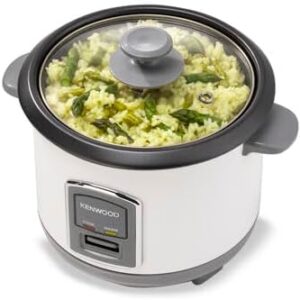 KENWOOD 2-in-1 Rice Cooker 1.0L 5-Cups Rice with Food Steamer Basket, Non-Stick Cooking Pot, Tampered Glass Lid, Warm/Cook Lights, Spatula Holder, Detachable Cord RCM10.000WH White - Image 6