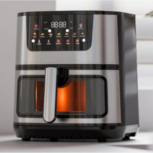 Digital Air Fryer Oven, 2800W, 15L Big-Sized Capacity, Touch Control, 12 Preset Functions, 80-200°C Adjustable Temp, Smoke-Free Cooking, stainless steel visual electric fryer. - Image 2
