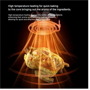 Digital Air Fryer Oven, 2800W, 15L Big-Sized Capacity, Touch Control, 12 Preset Functions, 80-200°C Adjustable Temp, Smoke-Free Cooking, stainless steel visual electric fryer. - Image 3