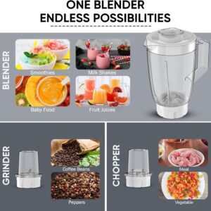 Nikai 3-in-1 Blender with 3 Jars, 1.5 Ltr Liquid Jar, 1 Coffee Grinder & 1 Meat Mincer, 2 Speeds, Stainless Blades, Unbreakable Jar, Perfect for Dry & Wet Fine Grinding, Mixing & Juicing-NB1900NA1 - Image 6