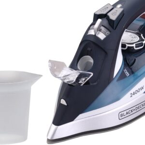 BLACK+DECKER Steam Iron, 2400W Power, 380ml Water Tank, Ceramic-Coated Soleplate, Anti-Drip, Anti-Calc, Auto Shutoff, Vertical, Self-Clean, Steam Burst, 35g/min Continuous, Blue - X2150-B5 - Image 8