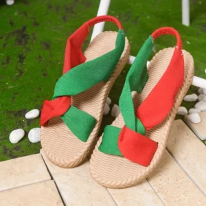 Summer Women Flat Sandals 2026 New Fashion Two Tone Embroidery Open Toe Female Shoes with Trendy Cross Shaped Casual Sandals - Image 3