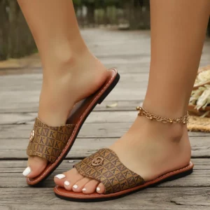 *Fashionable Hot Selling Sexy Beach Flat Slippers Summer New Round Headed Simple and Comfortable Casual Slippers for Women - Image 3