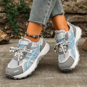 Women's Thick Soled Mesh Breathable Lightweight Sports Shoes Fashionable Lace Up Casual Sports Running Vulcanized Women Sneakers - Image 7