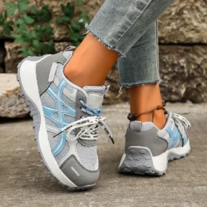 Women's Thick Soled Mesh Breathable Lightweight Sports Shoes Fashionable Lace Up Casual Sports Running Vulcanized Women Sneakers - Image 6