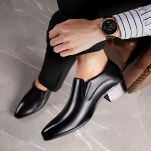 Leather Men Dress Shoes High Heel British Mens Elevator Business Shoes Wedding Party Male Oxford Footwear Increasing 5CM Heels - Image 3