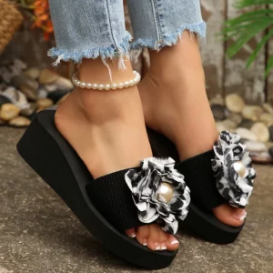 Fashion Leopard Print Wedges Sandals Women Lightweight Thick Sole Beach Slippers Woman Plus Size 42 Non Slip Summer Sandles - Image 4