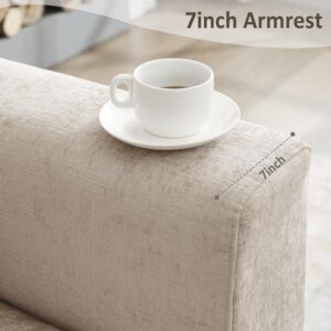 versized Accent Chair Armchair Set of 2 with Metal Legs Comfy Chenille Arm Chair and a Half,Modern Century Single Sofa Extra Large Reading Club Chairs for Living Room,Bedroom,Brown - Image 5