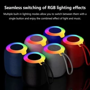 Lenovo Mini Bluetooth Speaker Waterproof Wireless Subwoofer Speaker with Rhythmic LED Lights Portable Lanyard For Outdoor Party - Image 4