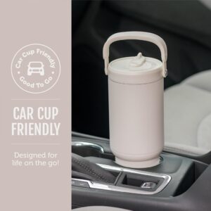 Ello Oasis Go+ 26oz Insulated Stainless Steel Tumbler with Straw, Wild Dot | Insulated stainless steel cup with top handle, retracting straw, leakproof lid, 24 hours cold, & cupholder fit for travel - Image 4