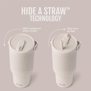 Ello Oasis Go+ 26oz Insulated Stainless Steel Tumbler with Straw, Wild Dot | Insulated stainless steel cup with top handle, retracting straw, leakproof lid, 24 hours cold, & cupholder fit for travel - Image 6
