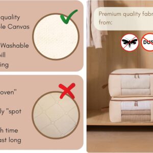 Canvas Storage Bags Designer Organizer for Clothing 2 Pack – Clothes Organizers for sweaters, clothing, garment, bedding, quilt, linens, large bag with zip & window, mothproof - Image 5