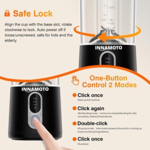 Personal Size Portable Blender Make Smoothies - 20oz Powerful Mini Blender | Small Blender with Large Capacity BPA-Free Juice Cup, Leak-proof Travel Lid, Freshly Squeezed in Gym/Picnic/Office/Home - Image 4