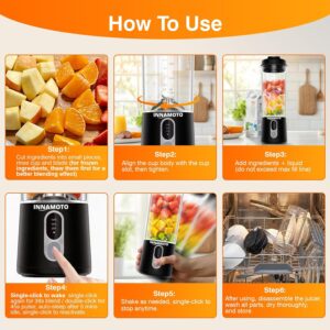 Personal Size Portable Blender Make Smoothies - 20oz Powerful Mini Blender | Small Blender with Large Capacity BPA-Free Juice Cup, Leak-proof Travel Lid, Freshly Squeezed in Gym/Picnic/Office/Home - Image 6
