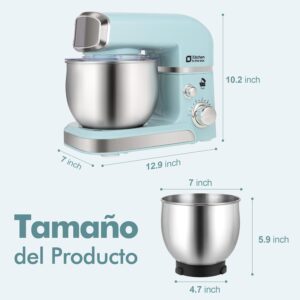 Kitchen in the box Stand Mixer,3.2Qt Small Electric Food Mixer,6 Speeds Portable Lightweight Kitchen Mixer for Daily Use with Egg Whisk,Dough Hook,Flat Beater - Image 3