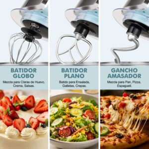 Kitchen in the box Stand Mixer,3.2Qt Small Electric Food Mixer,6 Speeds Portable Lightweight Kitchen Mixer for Daily Use with Egg Whisk,Dough Hook,Flat Beater - Image 5