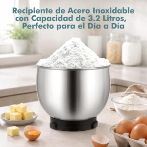 Kitchen in the box Stand Mixer,3.2Qt Small Electric Food Mixer,6 Speeds Portable Lightweight Kitchen Mixer for Daily Use with Egg Whisk,Dough Hook,Flat Beater - Image 7