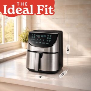 Gourmia Air Fryer - 8 Qt Extra Large Capacity, FryForce360º, Digital Display with 12 Presets, Roast, Bake, Broil, Dehydrate, Dishwasher Safe Accessories, Stainless Steel - Image 10