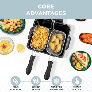 Alpha Living Electric Deep Fryer – 4.5L Deep Fryer with Basket with 2-Quart and 4-Quart Baskets – High-Grade Stainless Steel – Temperature Control and Timer – Ideal for Fried Chicken, Fries - Image 5