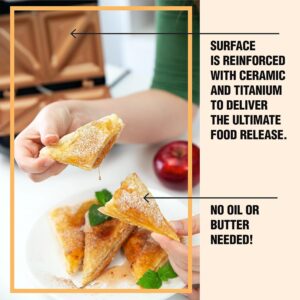 Gotham Steel Nonstick Panini Press Sandwich Maker, 2in1 Breakfast Sandwich Maker Grill / Sandwich Press Grill with Indicator Light, Grilled Cheese Maker Makes 2 Sandwiches with Easy Cut Edges | 2-in-1 Nonstick Electric Grilled Cheese Maker, Makes 2 Sandwiches in Under 5 Min, Cool-Touch Handle & Indicator Lights - Image 3