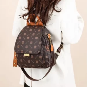 Retro Printed Large-Capacity Ladies' Backpack Elegant and Simple Style Backpack Casual Anti-Theft Multi-Functional Single-Should - Image 3