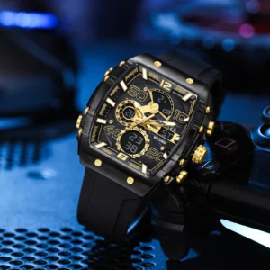 SMAEL Brand 8109 New electronic watch fashion square dual display waterproof luminous Multi-color For Men - Image 2