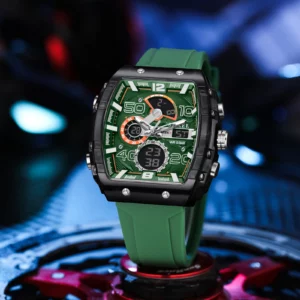 SMAEL Brand 8109 New electronic watch fashion square dual display waterproof luminous Multi-color For Men - Image 3