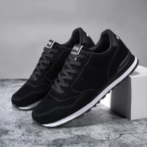 New Leather Men Running Shoes Winter Warm Unisex Sneakers Lightweight Women Walking Shoes Soft Insole Sports Shoes Lace Up 37-47 - Image 1