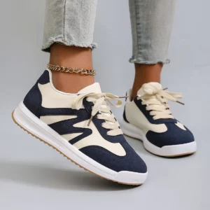 Spring new women's sports shoes, fashionable, breathable, lightweight, non-slip, wear-resistant, casual sports shoes, flat shoes - Image 1