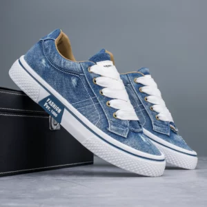 Personalized Spring and Autumn New Men's Shoes, Korean Style Fashionable Large Size Low-Top Casual Shoes, Denim Single Shoes, Versatile Sneakers - Image 1