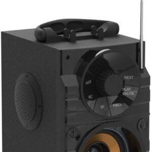 Portable Big Bluetooth Speakers with Light, Wireless with Subwoofer, FM Radio, LED Lights, EQ, Booming Bass, Bluetooth 4.2 Stereo Loud Outdoor/Indoor Retro, for Home, Camping, Travel, Black - Image 4