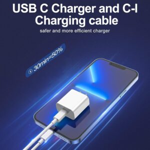 iPhone Charger Fast Charging, USB C Charger Block, 6FT/10FT Lightning Cable | For Apple iPhone 14/13/12/11 Series, 2-Pack 6FT/10FT Long USB C to Lightning Cables, AirPods with Lightning Charging Case - Image 3