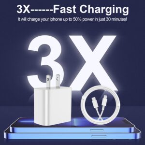 iPhone Charger Fast Charging, USB C Charger Block, 6FT/10FT Lightning Cable | For Apple iPhone 14/13/12/11 Series, 2-Pack 6FT/10FT Long USB C to Lightning Cables, AirPods with Lightning Charging Case - Image 4