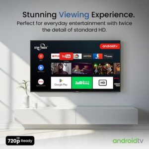STAR TRACK Android Smart TV, HD, 32 Inch, Android 14.0, A+ Screen, Wifi, MIRACAST, Netflix, YouTube, Prime Video, HDMI, USB comes with Edgeless frame - Image 3