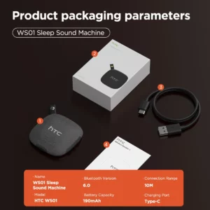 Sleep-aid Audio HTC WS01 Bluetooth Speaker Ultra-lightweight Portable 24H Playback Clear Panoramic Surround Sound for Music Home - Image 6