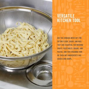 U.S. Kitchen Supply Set of 3 Stainless Steel Colander Strainers Net Baskets 5, 4, & 3-Quart - Colander with Handles & Resting Base - Stainless Steel Sieve, Mesh Strainers and Colanders for Kitchen - Image 6