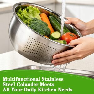 Rice Washer Strainer Bowl, 4 QT Stainless Steel Colander with Side Drainer | Colander For Kitchen | 2 mm Fine Mesh | Drains Fast | Dishwasher Safe | Washing Rice, Vegetables, Fruits, Pasta - Image 3
