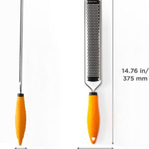 Deiss PRO Citrus Lemon Zester & Cheese Grater — Parmesan Cheese, Lemon, Ginger, Garlic, Nutmeg, Chocolate, Vegetables, Fruits - Razor-Sharp Stainless Steel Blade + Protect Cover - Dishwasher Safe - Image 3