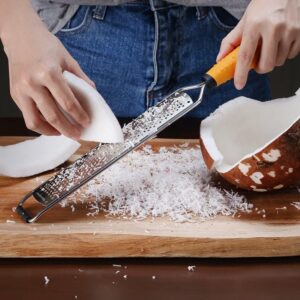 Deiss PRO Citrus Lemon Zester & Cheese Grater — Parmesan Cheese, Lemon, Ginger, Garlic, Nutmeg, Chocolate, Vegetables, Fruits - Razor-Sharp Stainless Steel Blade + Protect Cover - Dishwasher Safe - Image 9